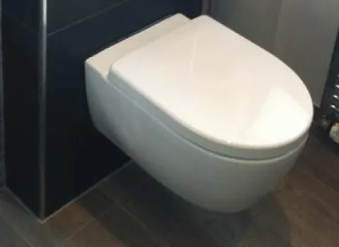 Wandtoilette der geschmackvollen Bäder von Brüning.